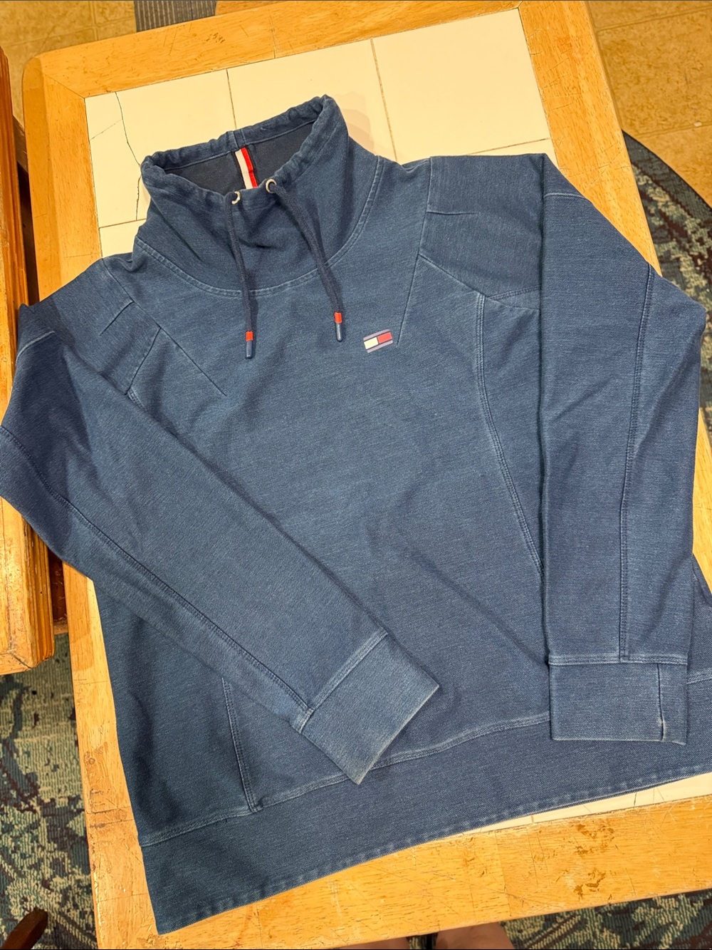 Tommy Hilfiger Navy Blue Pullover Hoodie with Logo